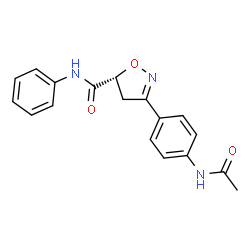 ChemSpider 2D Image | (5R)-3-(4-Acetamidophenyl)-N-phenyl-4,5-dihydro-1,2-oxazole-5-carboxamide | C18H17N3O3