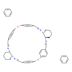 ChemSpider 2D Image | (7Z,9R,15Z,26Z,28R,33R)-2,21-Dioxa-8,15,27,34-tetraazaheptacyclo[34.2.2.2~3,6~.2~17,20~.2~22,25~.0~9,14~.0~28,33~]hexatetraconta-1(38),3,5,7,15,17,19,22,24,26,34,36,39,41,43,45-hexadecaene - benzene (
1:2) | C52H52N4O2