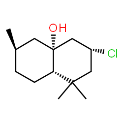 ChemSpider 2D Image | (3R,4aR,6R,8aS)-3-Chloro-1,1,6-trimethyloctahydro-4a(2H)-naphthalenol | C13H23ClO