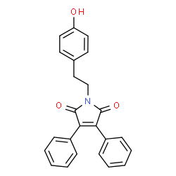 ChemSpider 2D Image | 1-[2-(4-Hydroxyphenyl)ethyl]-3,4-diphenyl-1H-pyrrole-2,5-dione | C24H19NO3