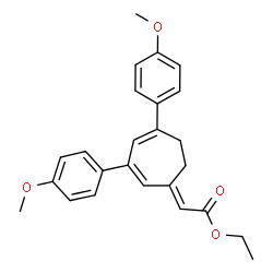 ChemSpider 2D Image | Ethyl (2E)-[3,5-bis(4-methoxyphenyl)-2,4-cycloheptadien-1-ylidene]acetate | C25H26O4