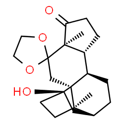 ChemSpider 2D Image | (1'S,2'R,5'R,7'S,10'R,11'R,15'R)-5'-Hydroxy-2',15'-dimethyl-14'H-spiro[1,3-dioxolane-2,16'-pentacyclo[8.7.0.0~1,5~.0~2,7~.0~11,15~]heptadecan]-14'-one | C21H30O4