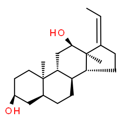 ChemSpider 2D Image | (3beta,5alpha,8alpha,9beta,10alpha,12beta,13alpha,14beta,17Z)-Pregn-17-ene-3,12-diol | C21H34O2
