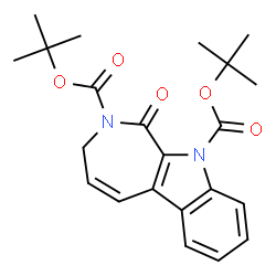 ChemSpider 2D Image | Bis(2-methyl-2-propanyl) 1-oxo-1,3-dihydroazepino[3,4-b]indole-2,10-dicarboxylate | C22H26N2O5