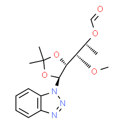 ChemSpider 2D Image | (1S)-1-C-1H-Benzotriazol-1-yl-5-deoxy-4-O-formyl-1,2-O-isopropylidene-3-O-methyl-L-arabinitol | C16H21N3O5