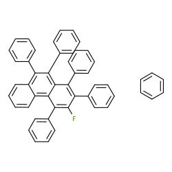 ChemSpider 2D Image | 3-Fluoro-1,2,4,9,10-pentaphenylphenanthrene - benzene (1:1) | C50H35F