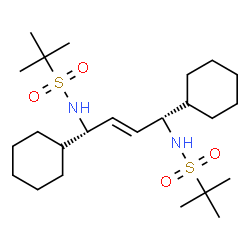 ChemSpider 2D Image | N,N'-[(1S,2E,4S)-1,4-Dicyclohexyl-2-butene-1,4-diyl]bis(2-methyl-2-propanesulfonamide) | C24H46N2O4S2