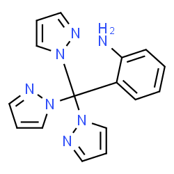 ChemSpider 2D Image | 2-(Tri-1H-pyrazol-1-ylmethyl)aniline | C16H15N7