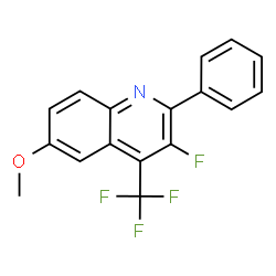 ChemSpider 2D Image | 3-Fluoro-6-methoxy-2-phenyl-4-(trifluoromethyl)quinoline | C17H11F4NO