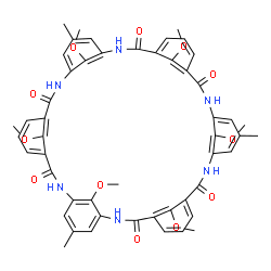 ChemSpider 2D Image | 43,44,45,46,47,48-Hexamethoxy-13,27,41-trimethyl-2,10,16,24,30,38-hexaazaheptacyclo[37.3.1.1~4,8~.1~11,15~.1~18,22~.1~25,29~.1~32,36~]octatetraconta-1(43),4(48),5,7,11(47),12,14,18(46),19,21,25(45),26
,28,32(44),33,35,39,41-octadecaene-3,9,17,23,31,37-hexone | C51H48N6O12