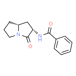 ChemSpider 2D Image | N-[(2S,7aR)-3-Oxohexahydro-1H-pyrrolizin-2-yl]benzamide | C14H16N2O2