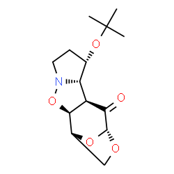 ChemSpider 2D Image | (1R,2S,7S,8S,9R,11R)-7-[(2-Methyl-2-propanyl)oxy]-3,12,14-trioxa-4-azatetracyclo[9.2.1.0~2,9~.0~4,8~]tetradecan-10-one | C14H21NO5