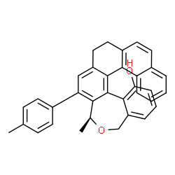ChemSpider 2D Image | (3S)-3-Methyl-4-(4-methylphenyl)-1,3,6,7-tetrahydrobenzo[c]benzo[5,6]phenanthro[4,3-e]oxepin-14-ol | C34H28O2