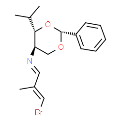 ChemSpider 2D Image | (1E,2E)-3-Bromo-N-[(2R,4S,5R)-4-isopropyl-2-phenyl-1,3-dioxan-5-yl]-2-methyl-2-propen-1-imine | C17H22BrNO2