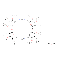 ChemSpider 2D Image | (1R,3R,4R,5S,6R,7R,13R,14R,15S,16R,17R,19R,20R,21S,22R,23R,29R,30R,31S,32R)-4,5,6,14,15,16,20,21,22,30,31,32-Dodecakis[(trimethylsilyl)oxy]-2,18,33,34,35,36-hexaoxa-9,11,25,27-tetraazapentacyclo[27.3.
1.1~3,7~.1~13,17~.1~19,23~]hexatriaconta-9,10,25,26-tetraene - ethoxyethane (1:1) | C66H146N4O19Si12