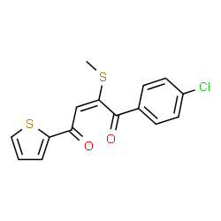 ChemSpider 2D Image | (2E)-1-(4-Chlorophenyl)-2-(methylsulfanyl)-4-(2-thienyl)-2-butene-1,4-dione | C15H11ClO2S2