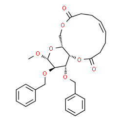 ChemSpider 2D Image | (2R,3R,4S,4aS,9Z,15aR)-3,4-Bis(benzyloxy)-2-methoxy-2,3,4,4a,7,8,11,12,15,15a-decahydropyrano[3,2-b][1,5]dioxacyclotridecine-6,13-dione | C29H34O8