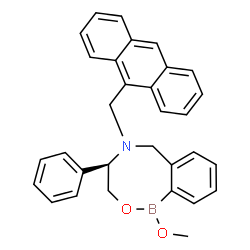 ChemSpider 2D Image | (4R)-5-(9-Anthrylmethyl)-1-methoxy-4-phenyl-3,4,5,6-tetrahydro-1H-2,5,1-benzoxazaborocine | C31H28BNO2