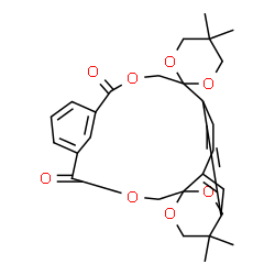 ChemSpider 2D Image | 5,5,5'',5''-Tetramethyl-5'H,11'H-dispiro[1,3-dioxane-2,2'-[4,12]dioxatricyclo[13.2.2.1~6,10~]icosa[1(17),6(20),7,9,15,18]hexaene-14',2''-[1,3]dioxane]-5',11'-dione | C28H32O8