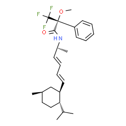 ChemSpider 2D Image | (2R)-3,3,3-Trifluoro-N-{(2S,3E,5E)-6-[(1S,2S,5R)-2-isopropyl-5-methylcyclohexyl]-3,5-hexadien-2-yl}-2-methoxy-2-phenylpropanamide | C26H36F3NO2