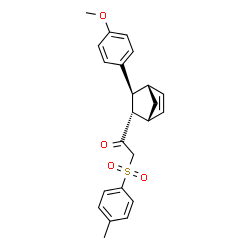 ChemSpider 2D Image | 1-[(1R,2S,3S,4S)-3-(4-Methoxyphenyl)bicyclo[2.2.1]hept-5-en-2-yl]-2-[(4-methylphenyl)sulfonyl]ethanone | C23H24O4S