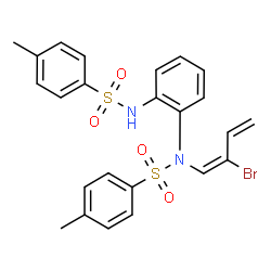 ChemSpider 2D Image | N-[(1E)-2-Bromo-1,3-butadien-1-yl]-4-methyl-N-(2-{[(4-methylphenyl)sulfonyl]amino}phenyl)benzenesulfonamide | C24H23BrN2O4S2