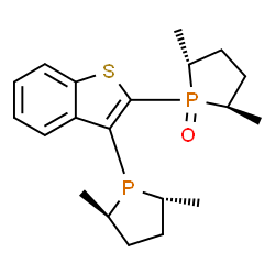ChemSpider 2D Image | 2-[(2R,5R)-2,5-Dimethyl-1-oxido-1-phospholanyl]-3-[(2R,5R)-2,5-dimethyl-1-phospholanyl]-1-benzothiophene | C20H28OP2S
