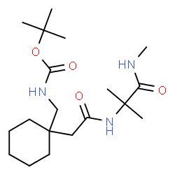 ChemSpider 2D Image | 2-Methyl-2-propanyl {[1-(2-{[2-methyl-1-(methylamino)-1-oxo-2-propanyl]amino}-2-oxoethyl)cyclohexyl]methyl}carbamate | C19H35N3O4