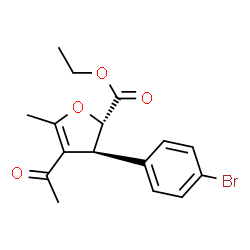 ChemSpider 2D Image | Ethyl 4-acetyl-2,5-anhydro-3-(4-bromophenyl)-3,4-dideoxy-5-methyl-L-erythro-pent-4-enonate | C16H17BrO4