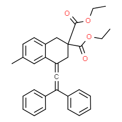 ChemSpider 2D Image | Diethyl 4-(diphenylethenylidene)-6-methyl-3,4-dihydro-2,2(1H)-naphthalenedicarboxylate | C31H30O4