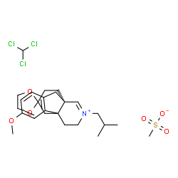 ChemSpider 2D Image | (1R,9R)-16-Isobutyl-4-methoxyspiro[16-azoniatetracyclo[7.4.4.0~1,9~.0~2,7~]heptadeca-2,4,6,16-tetraene-12,2'-[1,3]dioxolane] methanesulfonate - chloroform (1:1:1) | C25H36Cl3NO6S