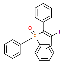 ChemSpider 2D Image | [(1E)-2,3-Diiodo-1-phenyl-1-propen-1-yl](diphenyl)phosphine oxide | C21H17I2OP