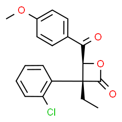ChemSpider 2D Image | (3R,4S)-3-(2-Chlorophenyl)-3-ethyl-4-(4-methoxybenzoyl)-2-oxetanone | C19H17ClO4