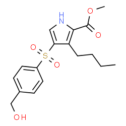 ChemSpider 2D Image | Methyl 3-butyl-4-{[4-(hydroxymethyl)phenyl]sulfonyl}-1H-pyrrole-2-carboxylate | C17H21NO5S
