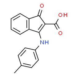 ChemSpider 2D Image | 3-[(4-Methylphenyl)amino]-1-oxo-1H-indene-2-carboxylic acid | C17H13NO3