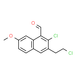 ChemSpider 2D Image | 2-Chloro-3-(2-chloroethyl)-7-methoxy-1-naphthaldehyde | C14H12Cl2O2