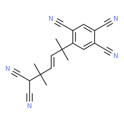 ChemSpider 2D Image | 5-[(3E)-6,6-Dicyano-2,5,5-trimethyl-3-hexen-2-yl]-1,2,4-benzenetricarbonitrile | C20H17N5