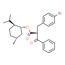 ChemSpider 2D Image | (1R,2S,5R)-2-Isopropyl-5-methylcyclohexyl (2S)-2-(4-bromobenzyl)-3-oxo-3-phenylpropanoate | C26H31BrO3