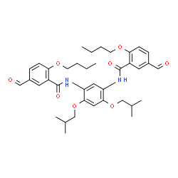 ChemSpider 2D Image | N,N'-(4,6-Diisobutoxy-1,3-phenylene)bis(2-butoxy-5-formylbenzamide) | C38H48N2O8
