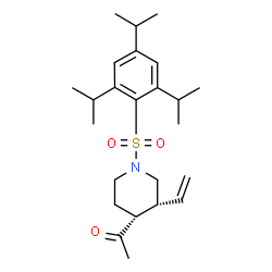 ChemSpider 2D Image | 1-{(3R,4R)-1-[(2,4,6-Triisopropylphenyl)sulfonyl]-3-vinyl-4-piperidinyl}ethanone | C24H37NO3S
