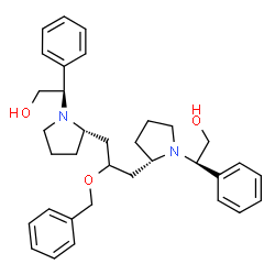 ChemSpider 2D Image | (2R,2'R)-2,2'-{[2-(Benzyloxy)-1,3-propanediyl]di(2S)-2,1-pyrrolidinediyl}bis(2-phenylethanol) | C34H44N2O3