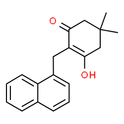 ChemSpider 2D Image | 3-Hydroxy-5,5-dimethyl-2-(1-naphthylmethyl)-2-cyclohexen-1-one | C19H20O2