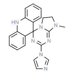 ChemSpider 2D Image | 2'-(1H-Imidazol-1-yl)-8'-methyl-7',8'-dihydro-6'H,10H-spiro[acridine-9,4'-imidazo[1,2-a][1,3,5]triazine] | C21H19N7