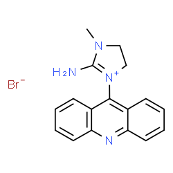 ChemSpider 2D Image | 3-(9-Acridinyl)-2-amino-1-methyl-4,5-dihydro-1H-imidazol-3-ium bromide | C17H17BrN4