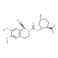 ChemSpider 2D Image | (1R,2S,5R)-2-Isopropyl-5-methylcyclohexyl (1S)-1-cyano-6,7-dimethoxy-3,4-dihydro-2(1H)-isoquinolinecarboxylate | C23H32N2O4