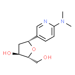 ChemSpider 2D Image | (1R)-1,4-Anhydro-2-deoxy-1-[6-(dimethylamino)-3-pyridinyl]-D-erythro-pentitol | C12H18N2O3