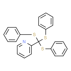 ChemSpider 2D Image | 2-[Tris(phenylsulfanyl)methyl]pyridine | C24H19NS3