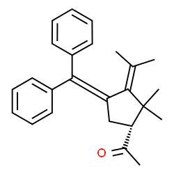 ChemSpider 2D Image | 1-[(1R)-4-(Diphenylmethylene)-3-isopropylidene-2,2-dimethylcyclopentyl]ethanone | C25H28O