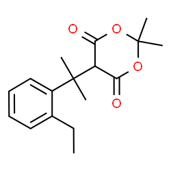 ChemSpider 2D Image | 5-[2-(2-Ethylphenyl)-2-propanyl]-2,2-dimethyl-1,3-dioxane-4,6-dione | C17H22O4