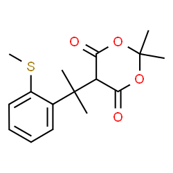 ChemSpider 2D Image | 2,2-Dimethyl-5-{2-[2-(methylsulfanyl)phenyl]-2-propanyl}-1,3-dioxane-4,6-dione | C16H20O4S